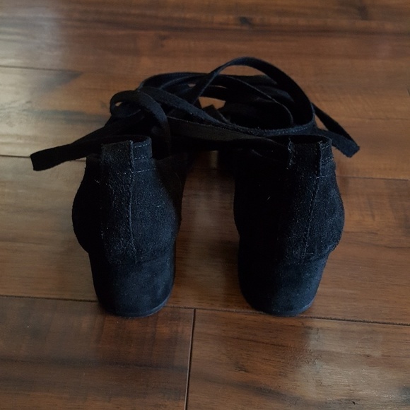 Steve Madden Black‎ Suede Ankle Wrap Pointed Toe Block Heel Pumps - Picture 5 of 7